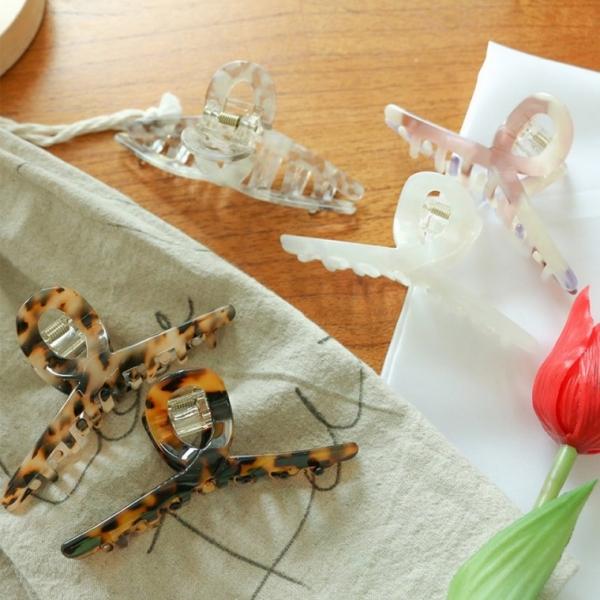 프랑스 마블 호피 자개 집게핀 헤어핀 핀 삔 7종 셀룰로오스 사각 꼬임