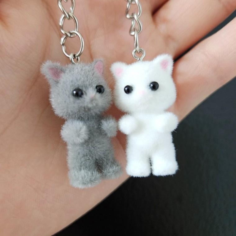 큐티 고양이 커플 키링 열쇠고리 빽꾸