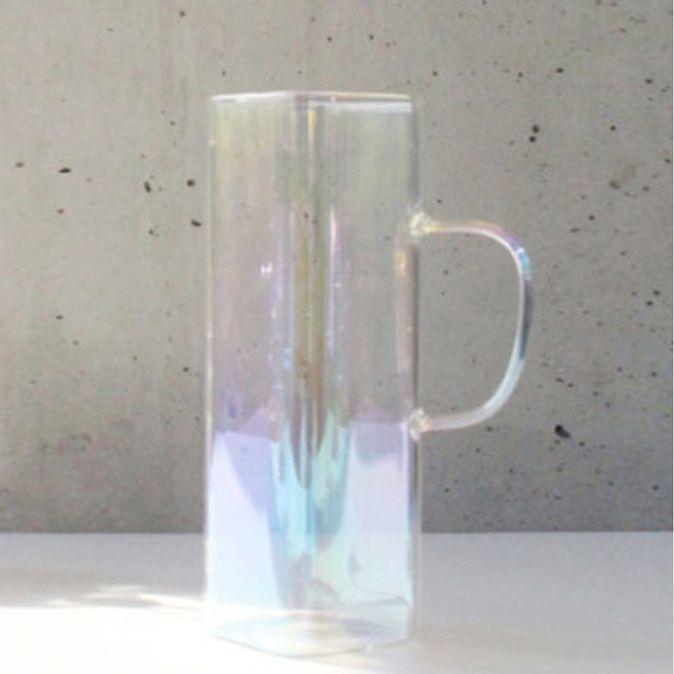 유리컵 사각 머그잔 오로라컵 유리잔 내열컵 500ml