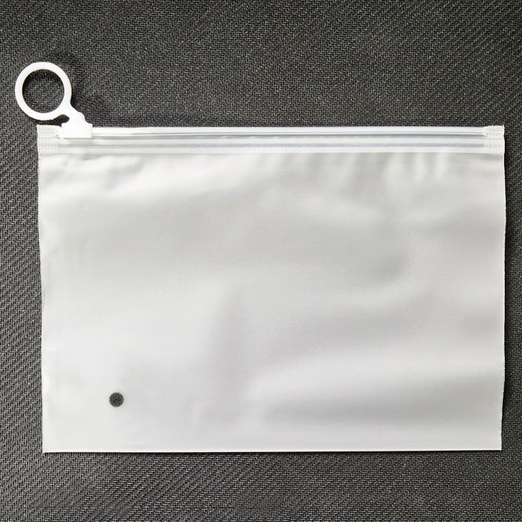 반투명 슬라이드 PVC 지퍼백 수납 파우치 20x14cm