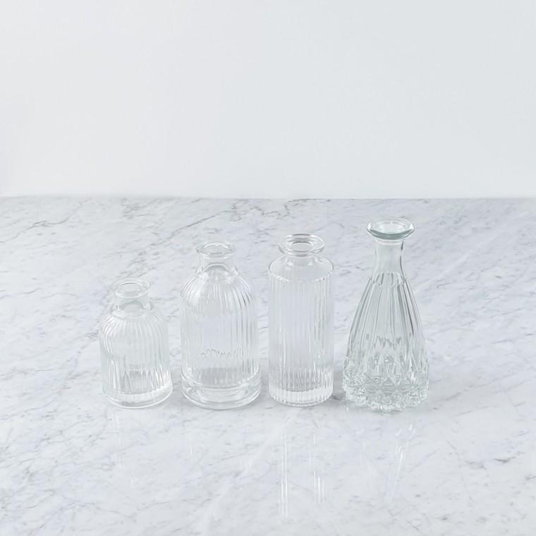 줄무늬 유리 공병 화병