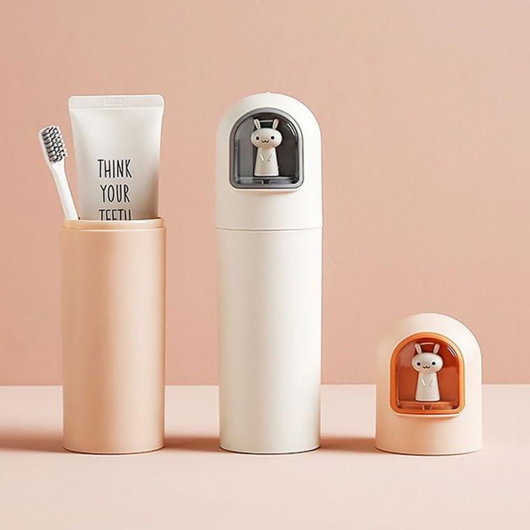 토끼 칫솔 치약 휴대용 케이스 3색상 어린이집 여행용 양치컵 세면도구 답례품