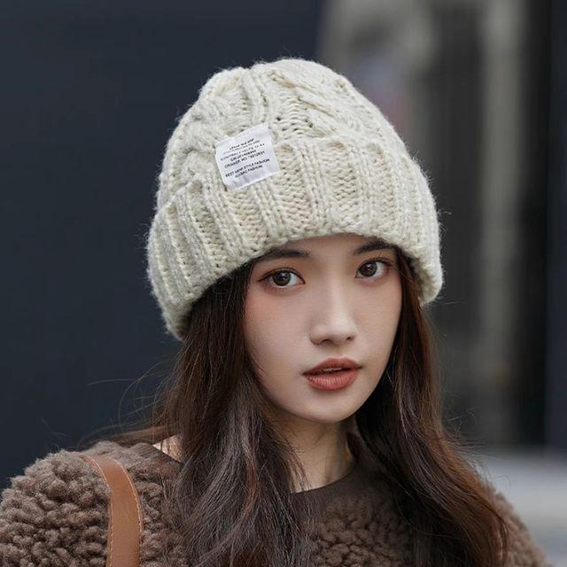 꽈배기 비니 여성 니트 모자 캐주얼 겨울