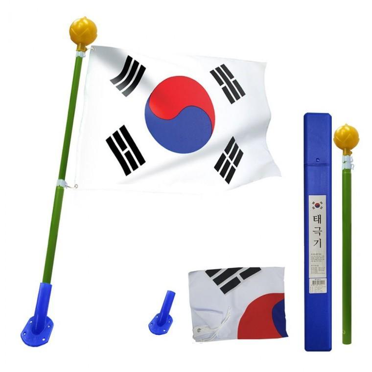 국기함 세트 3단 깃대 꽂이 나라사랑 태극기 가정용