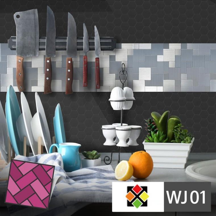 메탈사각 DIY 점착타일 두께4T 스티커타일 WJ01