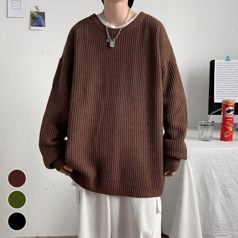 대학생 봄 가을 세미 남성 니트 캐주얼 겨울 오버핏