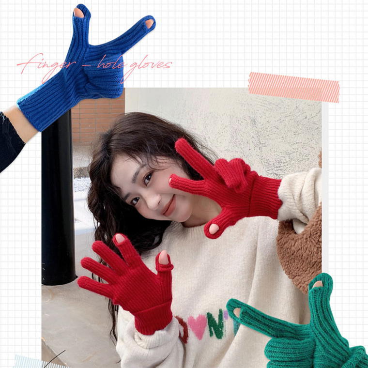 스마트폰 터치 운전용장갑 핑거홀 손가락구멍장갑 니트장갑