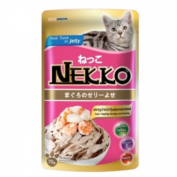 네코 참치 토핑 새우조개 파우치 70g 박스JS12개입