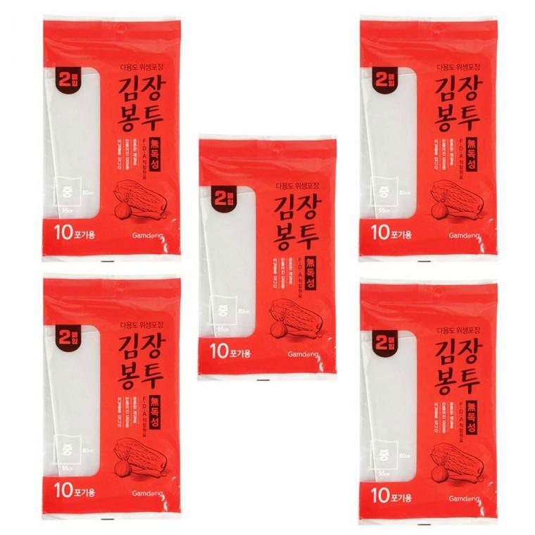 감동 김장봉투 김장비닐 중 2매 (5포기용) 5개