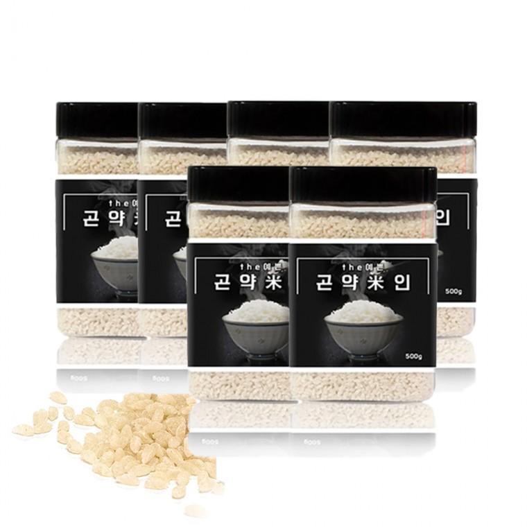 곤약미인 보리 타피오카 함유 곤약미 곤약쌀 곤약밥 500g 6개