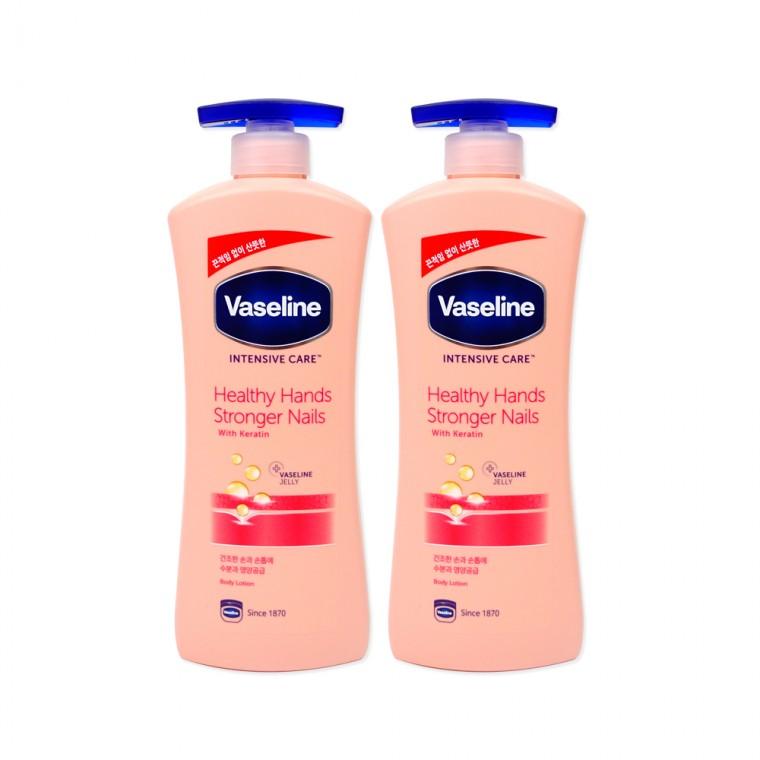 바세린 인텐시브케어 헬씨 핸드앤스트롱거 네일로션(600ml)-2개 보습로션 네일로션 핸드크림