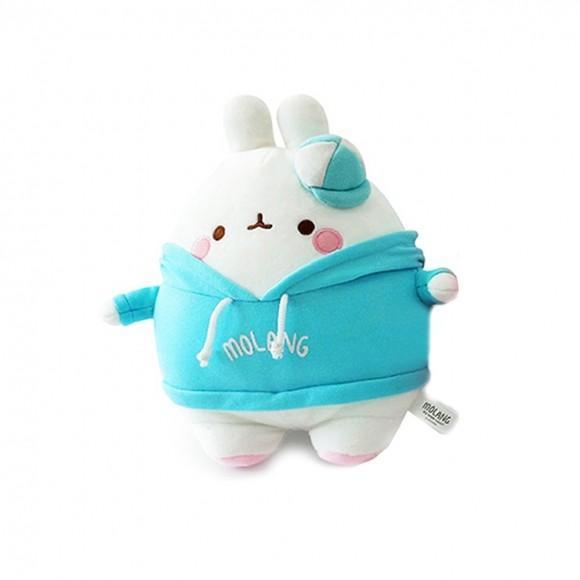 몰랑이 후드티 캐릭터 봉제인형 실내 홈데코용 인테리어 인형 어린이 선물 25cm 민트