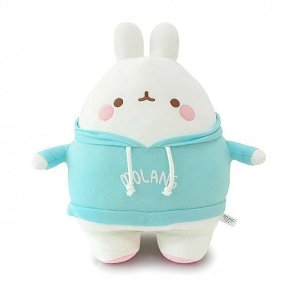몰랑이 후드티 캐릭터 봉제인형 실내 홈데코용 인테리어 인형 어린이 선물 40cm 민트