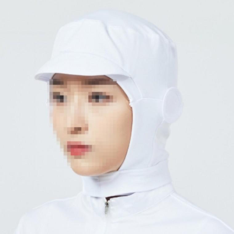 화이트 마스크고리 주방 식품 공장 위생모 위생모자 위생캡 공장 급식소 주방모자
