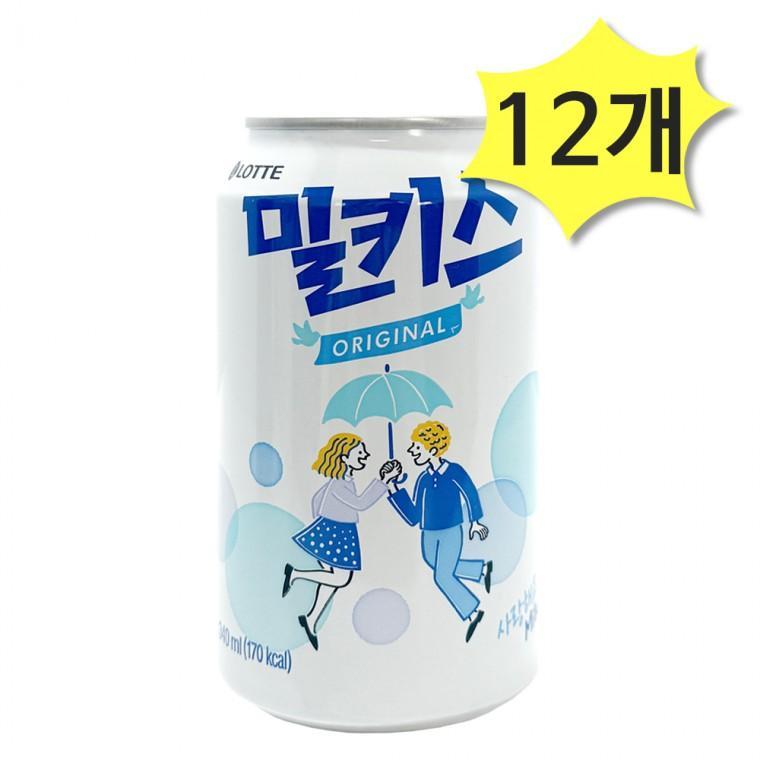 밀키스 340ml x 12개 탄산음료 캔음료 뚱캔 롯데칠성