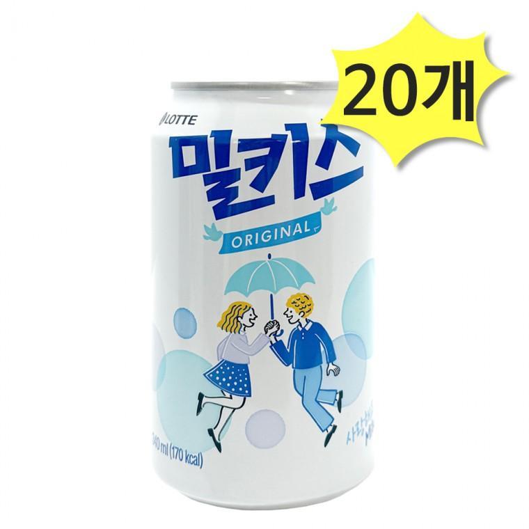 밀키스 340ml x 20개 탄산음료 캔음료 뚱캔 롯데칠성