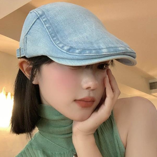 빈티지 사이즈조절 베레모 헌팅캡 워싱 화가 청모자 심플한 스타일