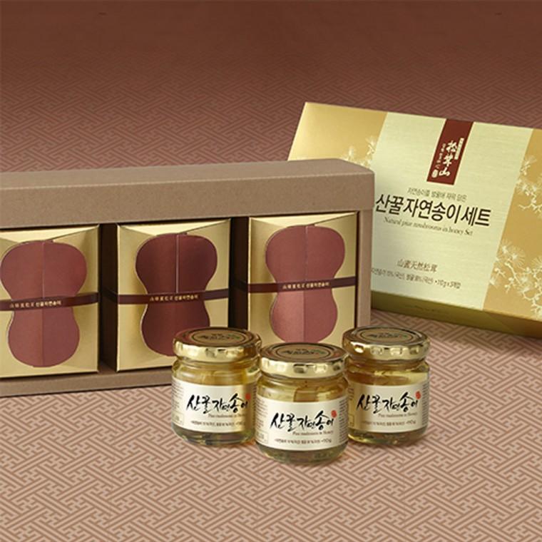 국내산 산꿀자연송이 유리병 110gx3개