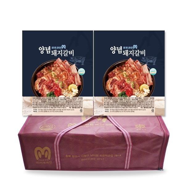 설선물 명절 미트라인 양념돼지갈비 선물세트 3kg 2팩