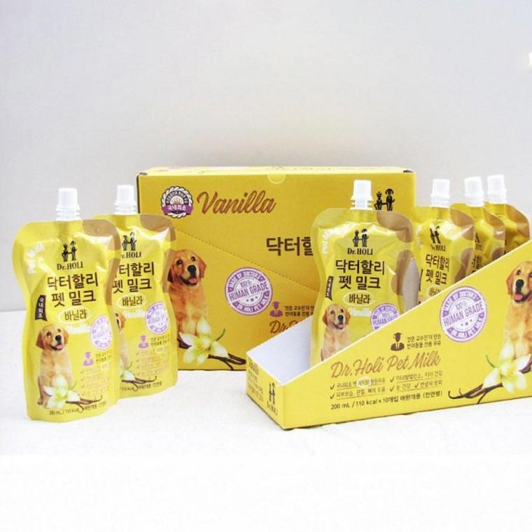 닥터할리 펫밀크 강아지 저지방 우유 바닐라 200ml 10팩