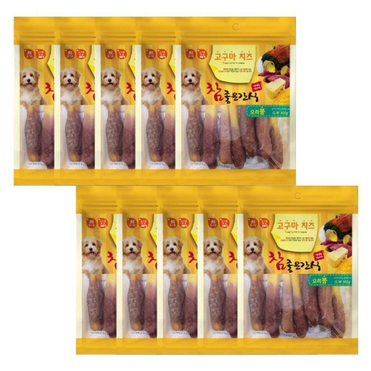 강아지 간식 고구마 치즈 오리봉 100g 10P 육포 져키