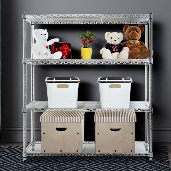 스텐드선반 베란다선반 철제벽선반 4단 450x1200x1500 조립식앵글 철제선 국산산업용