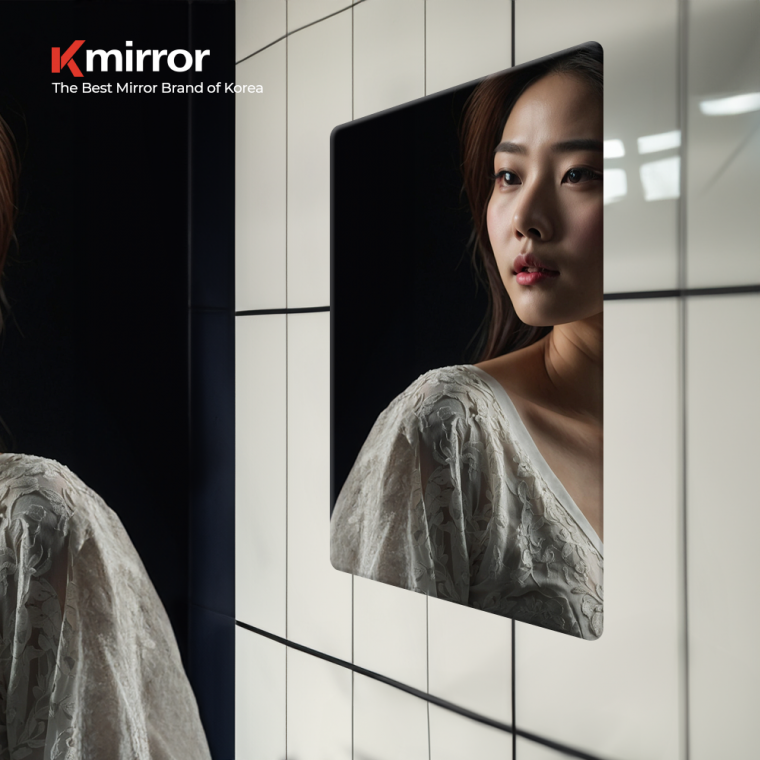 욕실거울 욕실거울 500x800 화장실 사각 민자 라운드 거울 kmirror580r