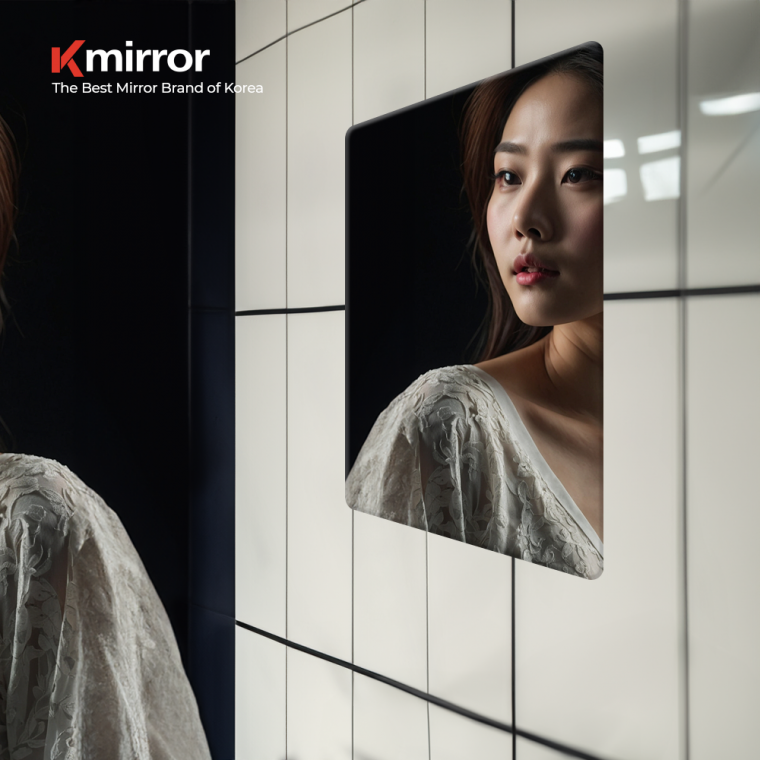 욕실거울 450x600 화장실 사각 민자 라운드 거울 kmirror450r