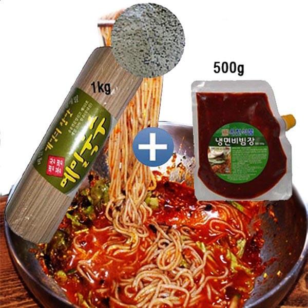 봉평 메밀국수1kg+비빔장500gx1봉 (비빔막국수 막국수 소바국수)