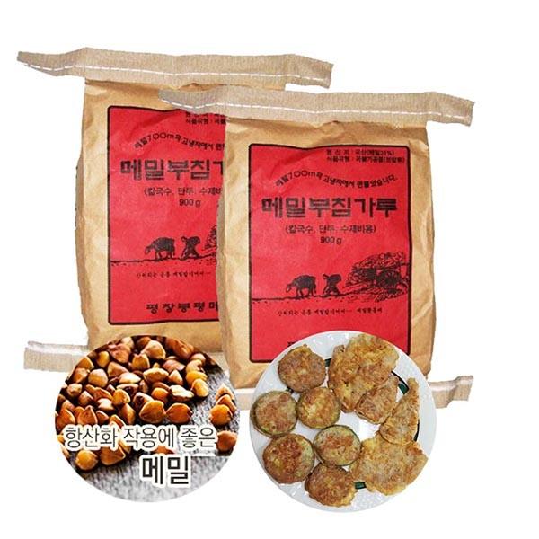 봉평원 메밀부침가루 900gx 2봉(메밀31프로) 메밀가루