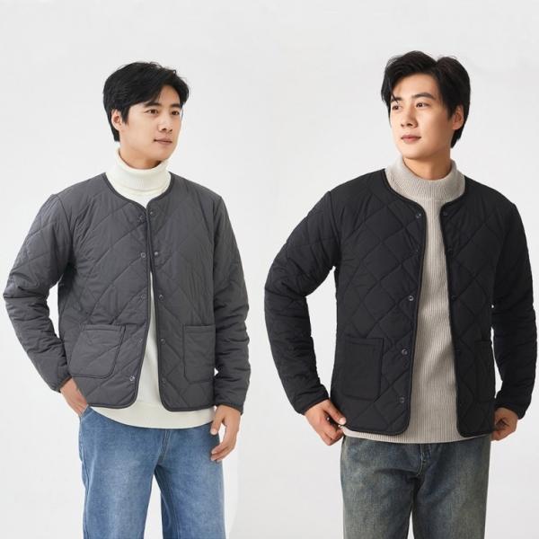 남성 가을 누빔자켓 누빔 점퍼 따뜻한 겨울 경량 기모 패딩 잠바