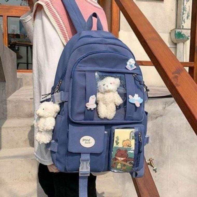 가방 캐쥬얼 클리어 여자 포켓 여성 인형 책 백팩 키링포함