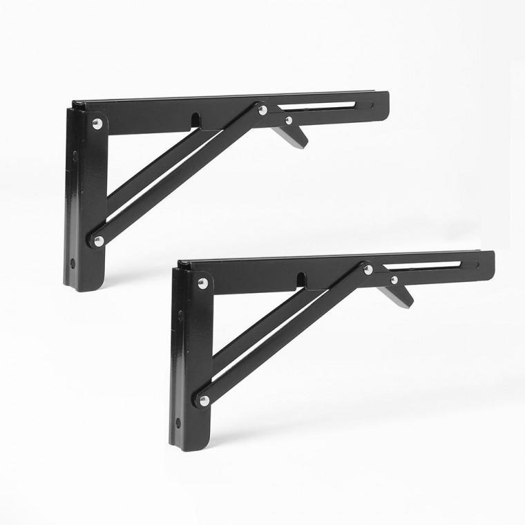 (GTF73656)[영달철물] 벽고정 접이식 선반대 2p세트(25cm) (블랙)