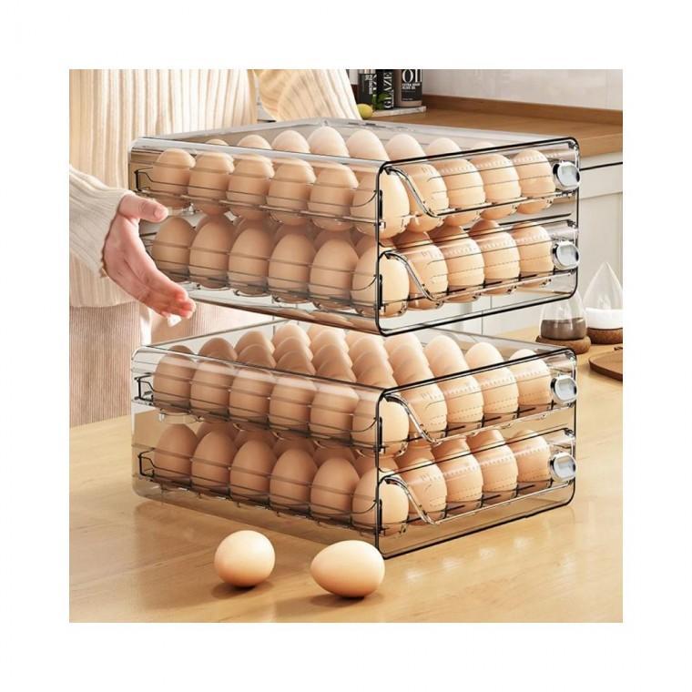 루미나D 2단 트레이 투명 서랍식 계란보관함 정리함 60구