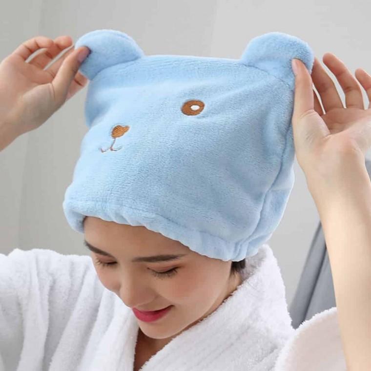 곰돌이 머리 수건 욕실아이템 머리말리는수건
