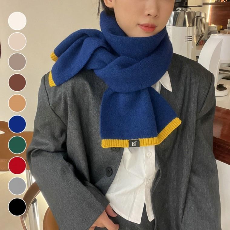 스몰 솔리드 라벨 머플러 ELS053