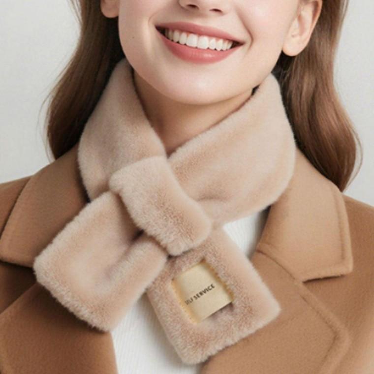 겨울 쁘띠 퍼 머플러 토끼털목도리 정장 교복목도리