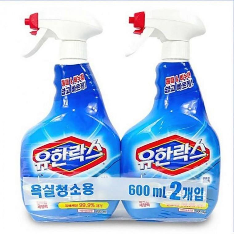 세정제 곰팡이제거 600ml+600ml 유한락스 욕실청소용 화장실청소 욕실청소 락스