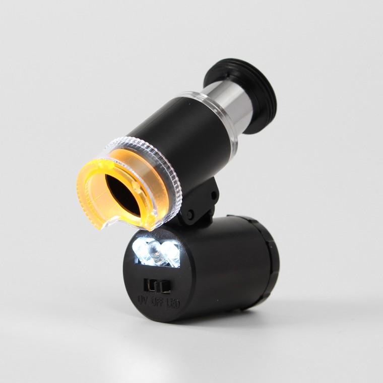 60배율 휴대용 UV LED 스마트폰 현미경 블랙