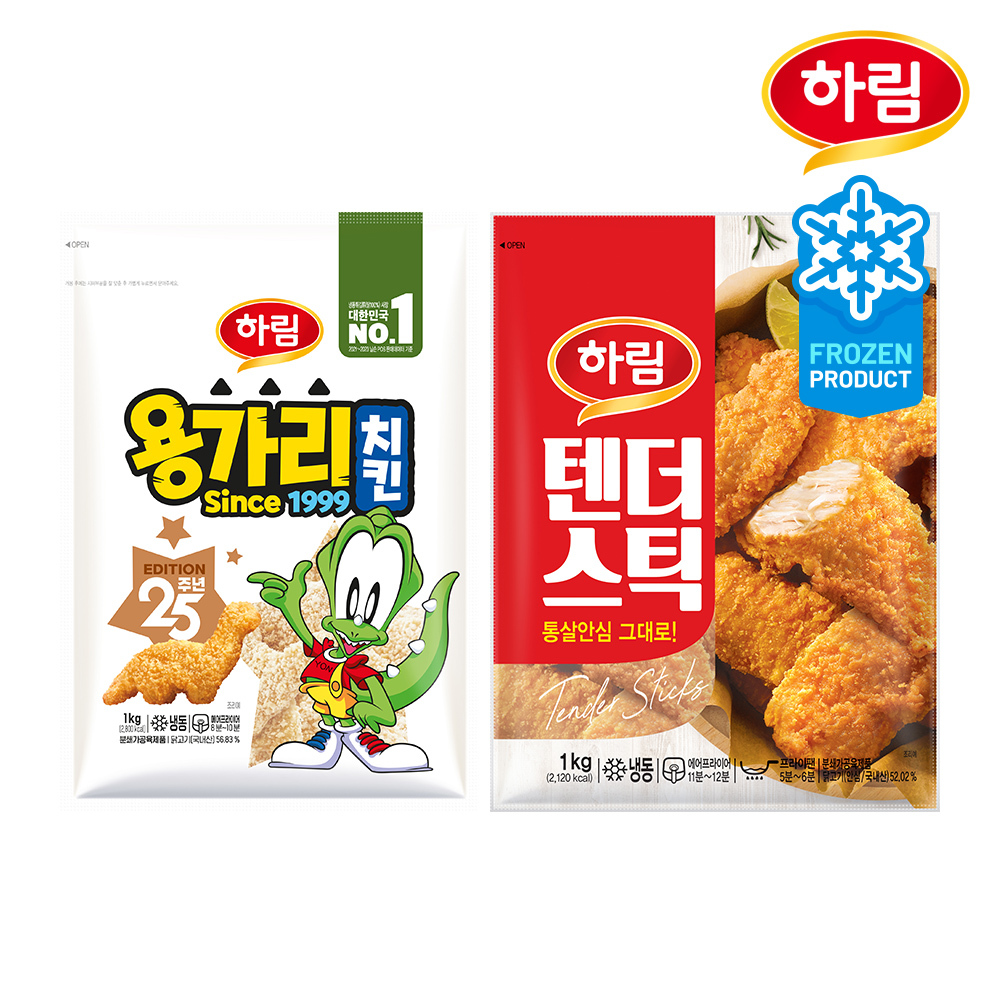 [하림] 용가리치킨 1kg 1개 + 텐더스틱 1kg 1개