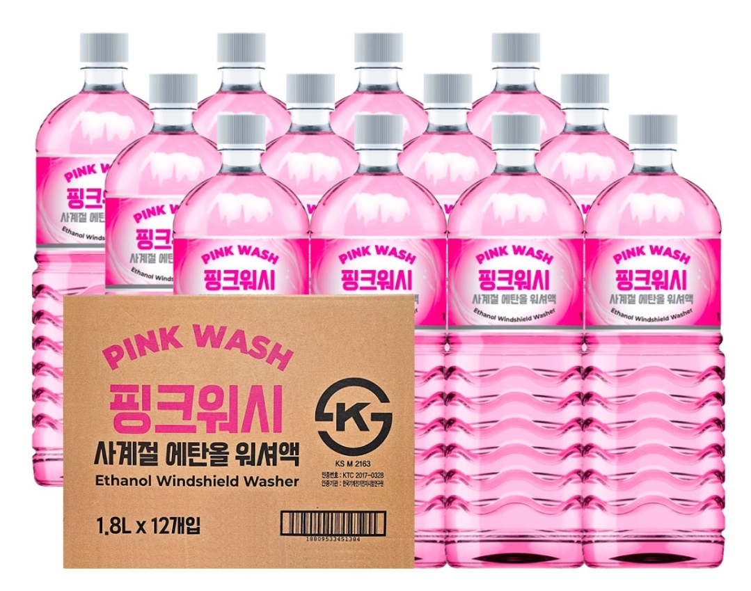 핑크워시 에탄올 워셔액 1.8L x 12개