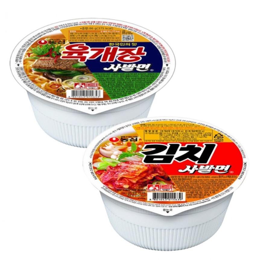 농심 육개장 김치 사발면 신라면 컵라면 6개입