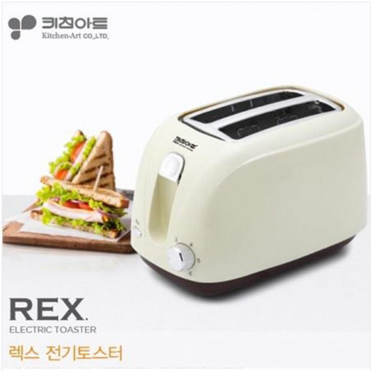 키친아트T37/베이지 렉스 2구 자동팝업 토스트기 전기 토스트 기계 토스터기 빵굽는기계