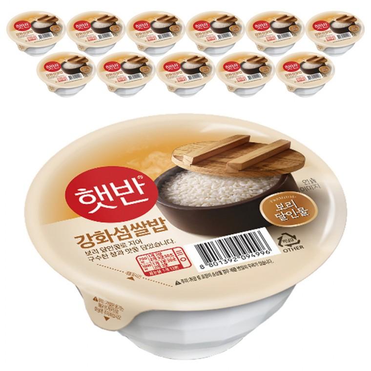 CJ 햇반 강화섬 쌀밥 200g x 12입