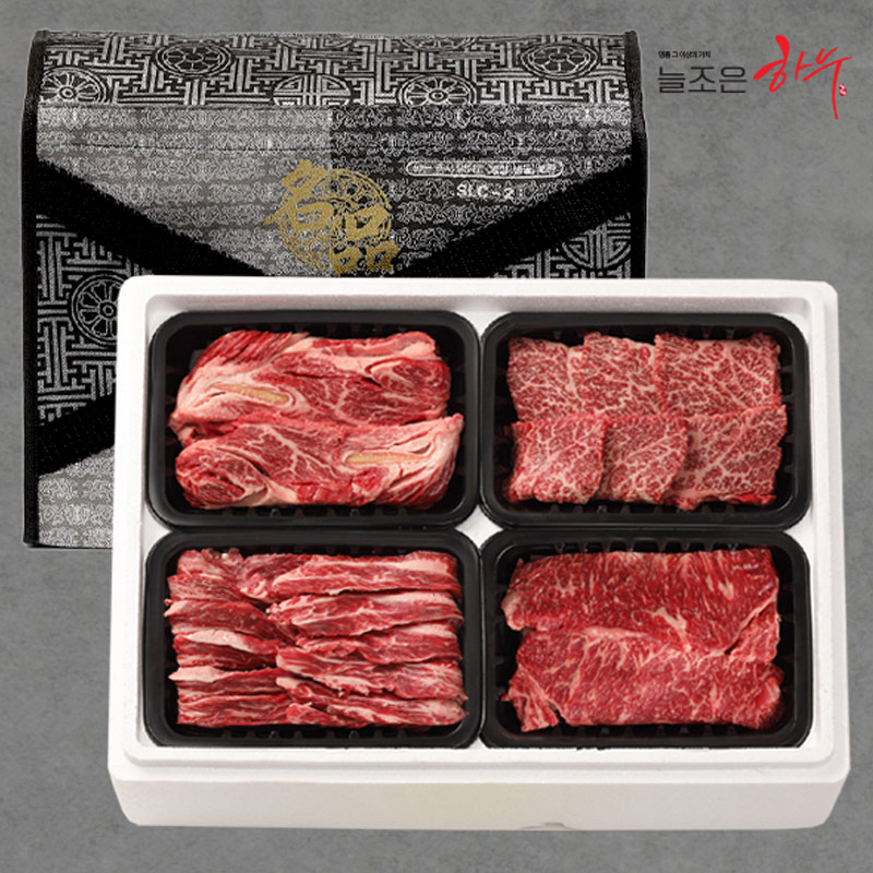 ★가정의달 미리준비★ [늘조은하누] 프리미엄 한우 1++등급 구이세트 1kg(등심300g+채끝300g+갈비살200g +안심200g)