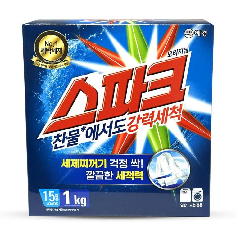 스파크 일반 드럼 겸용 분말 가루 세탁 세제 1kg 1개