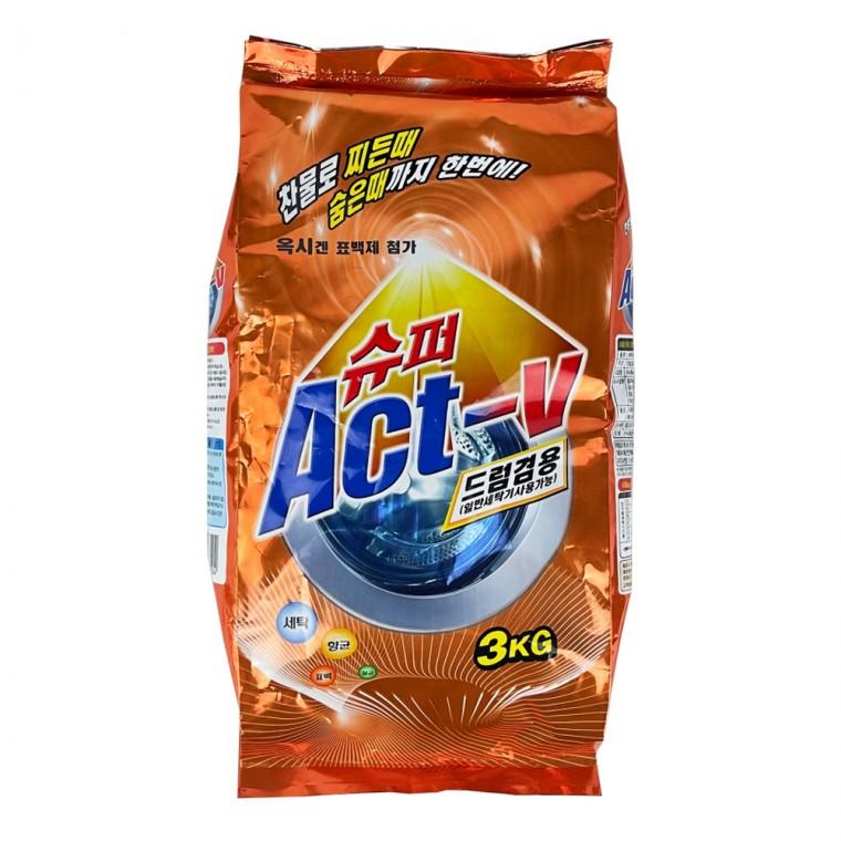 슈퍼액트 분말세제 일반드럼겸용 3kg-D 세탁세제 빨래세제