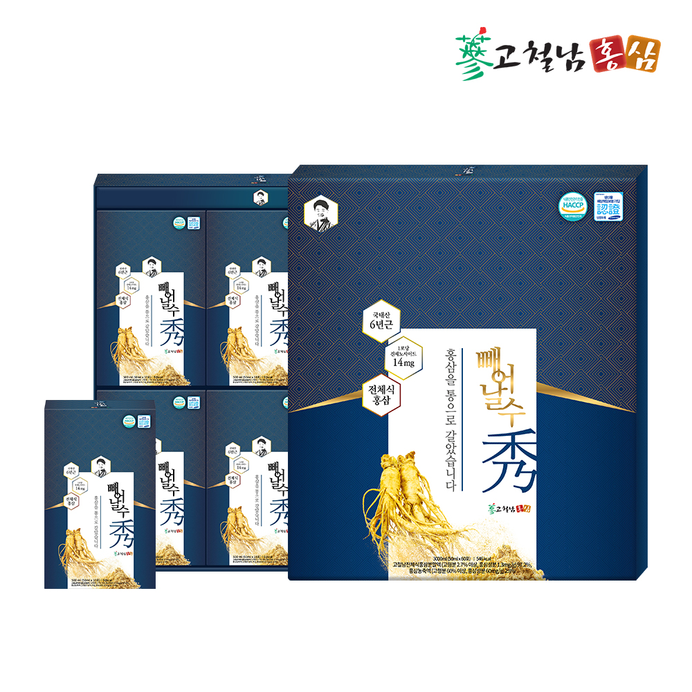 [고철남홍삼] 프리미엄 전체식 홍삼진액 빼어날 수 50mlx60포