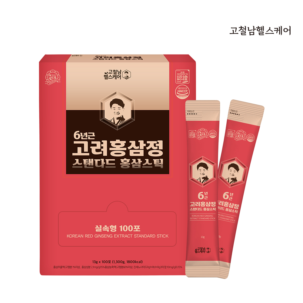 [고철남헬스케어] 6년근 고려 홍삼정 스탠다드 홍삼스틱 실속형 13gx100포