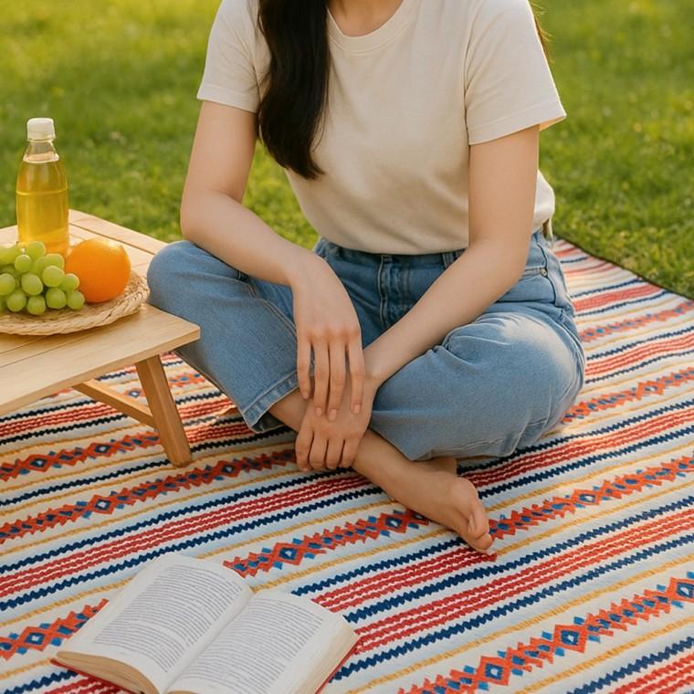 감성 패턴 차박 캠핑 여행 낚시 피크닉 한강 공원 데이트 돗자리 매트 다용도 멀티 가정 매장 업소 150x100